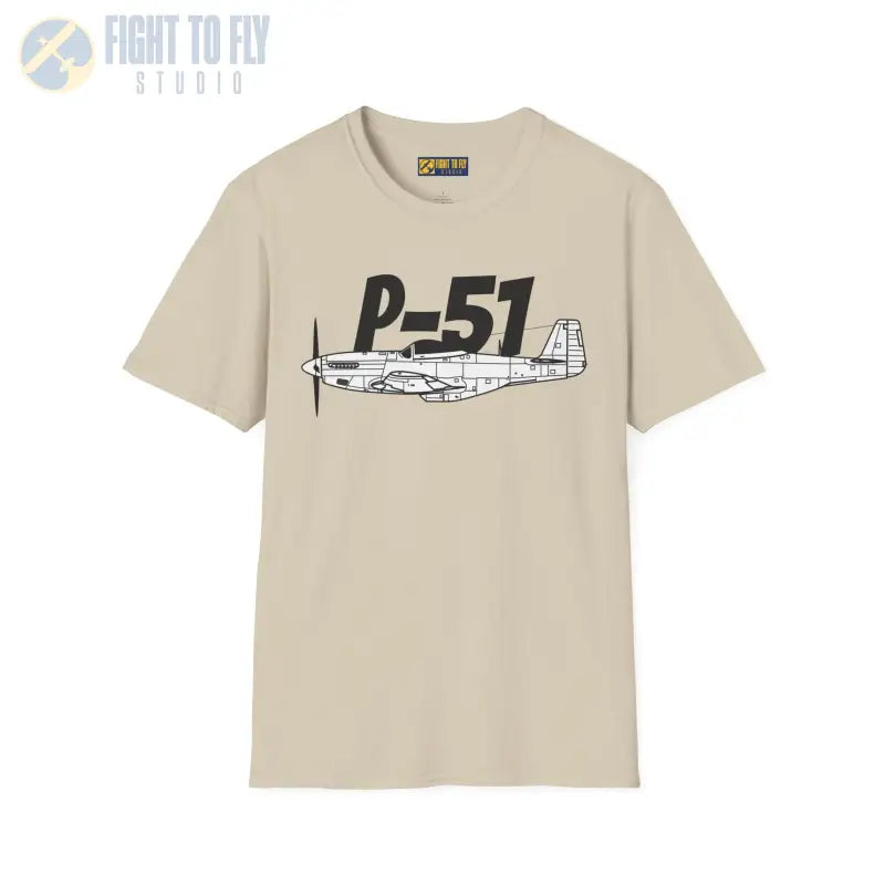 P-51 Side Profile T-Shirt – WWII Long-Range Fighter Tee - Pilot gifts - warbird t-shirt