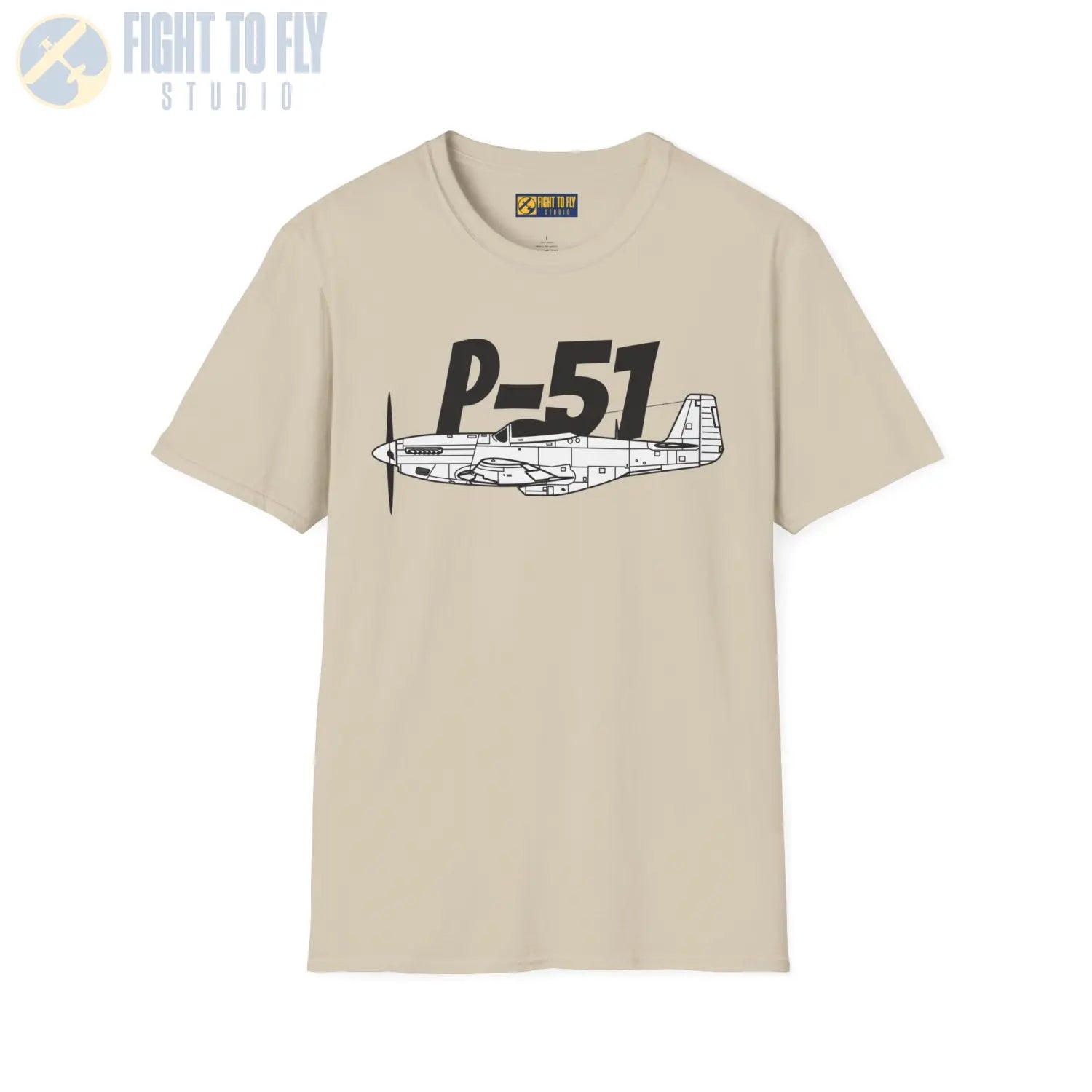 P-51 Mustang Side Profile T-Shirt - Pilot gifts - WWII warbird t-shirt