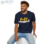 P-51 Mustang Side Profile T-Shirt - Pilot gifts - WWII warbird t-shirt