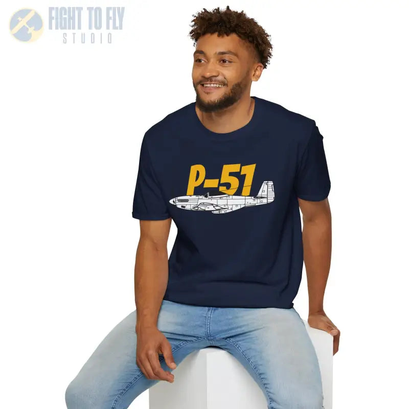 P-51 Side Profile T-Shirt – WWII Long-Range Fighter Tee - Pilot gifts - warbird t-shirt