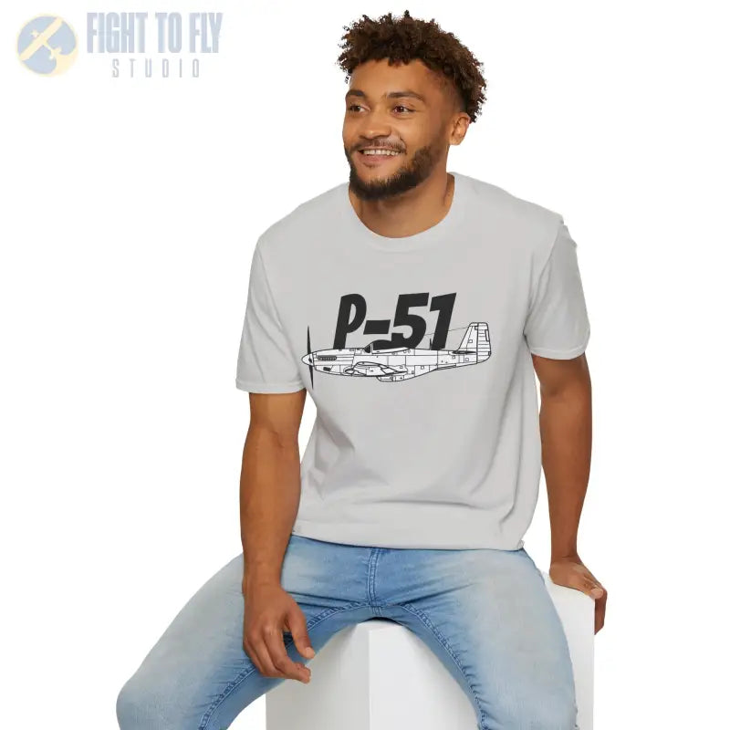 P-51 Side Profile T-Shirt – WWII Long-Range Fighter Tee - Pilot gifts - warbird t-shirt