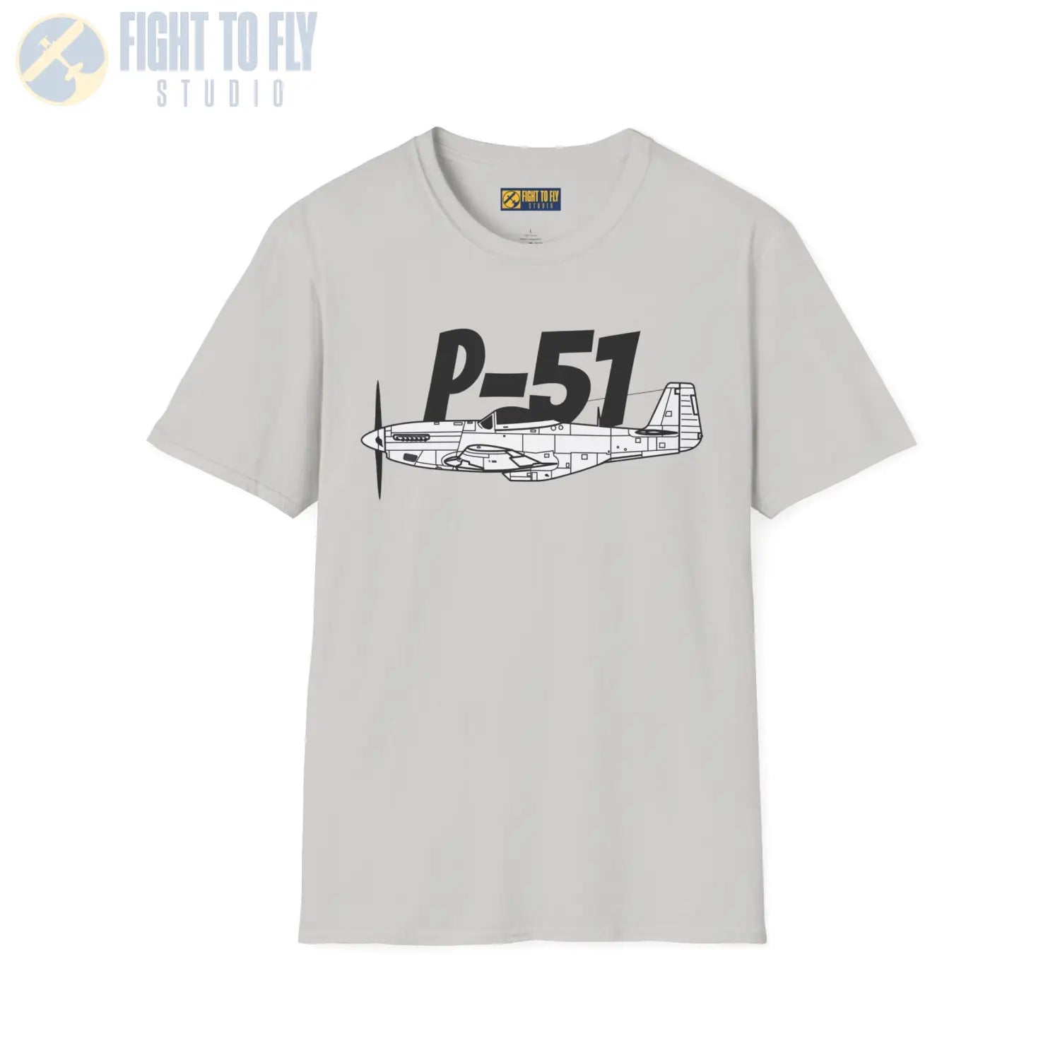 P-51 Mustang Side Profile T-Shirt - Pilot gifts - WWII warbird t-shirt