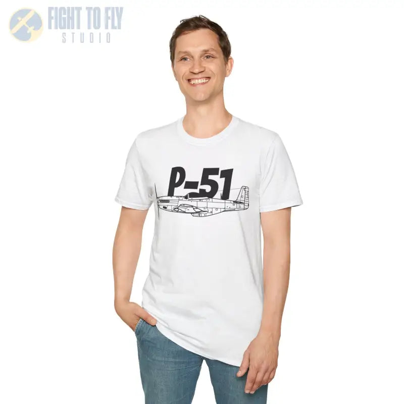 P-51 Side Profile T-Shirt – WWII Long-Range Fighter Tee - Pilot gifts - warbird t-shirt