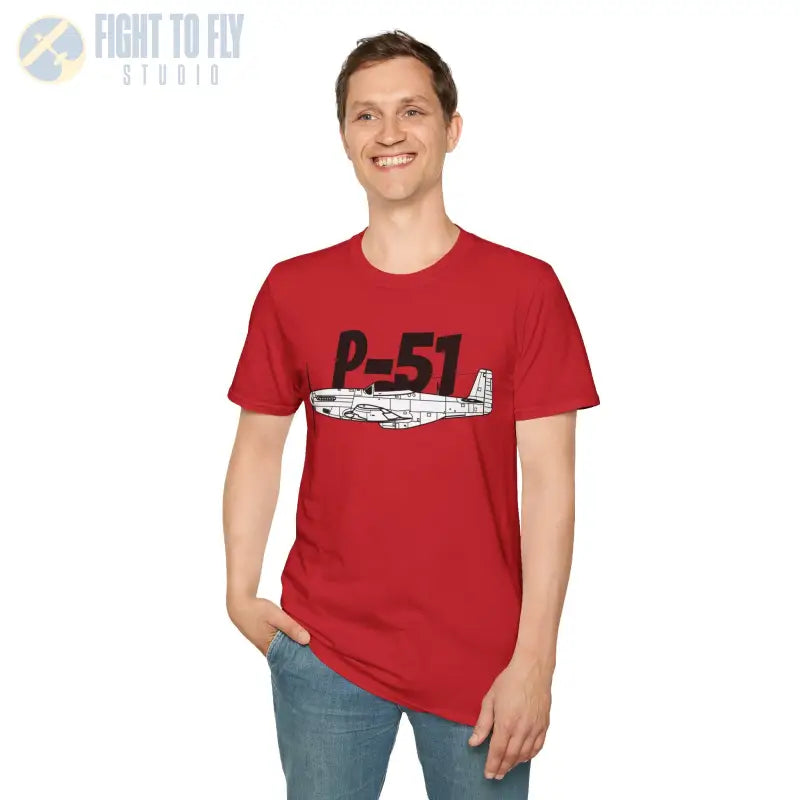 P-51 Side Profile T-Shirt – WWII Long-Range Fighter Tee - Pilot gifts - warbird t-shirt