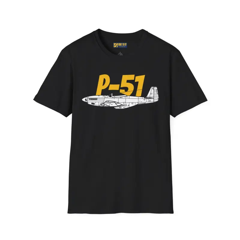 P-51 Side Profile T-Shirt – WWII Long-Range Fighter Tee - Pilot gifts - warbird t-shirt