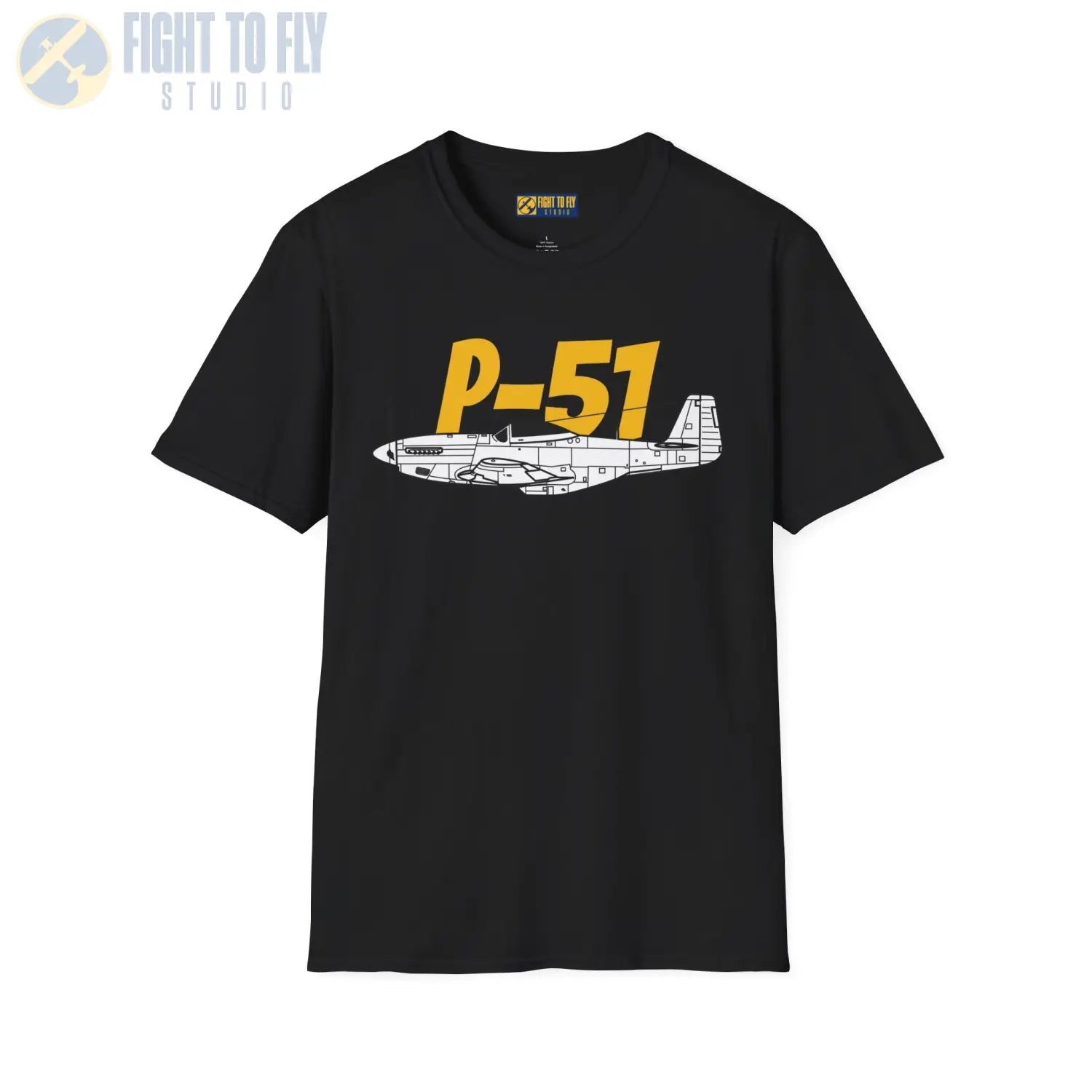 P-51 Mustang Side Profile T-Shirt - Pilot gifts - WWII warbird t-shirt