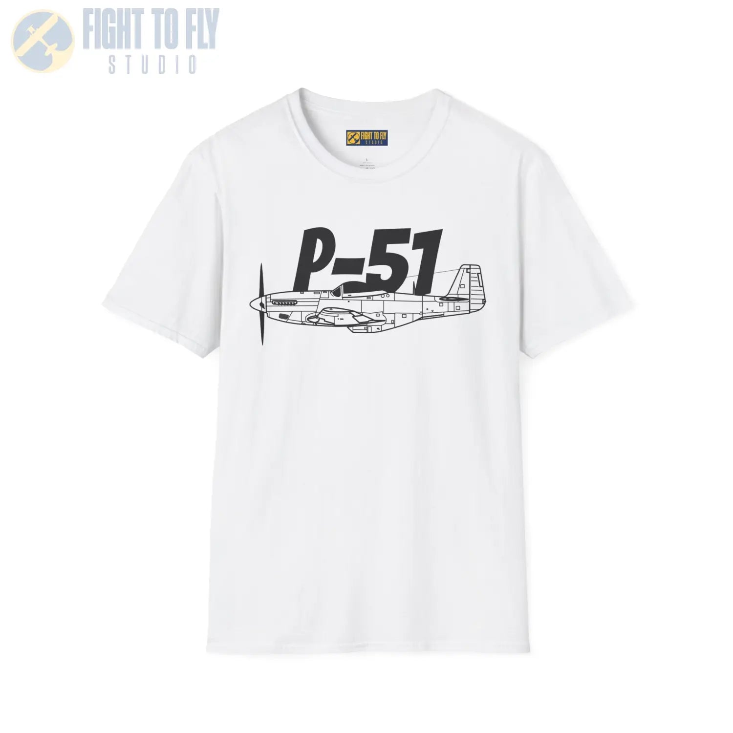 P-51 Mustang Side Profile T-Shirt - Pilot gifts - WWII warbird t-shirt