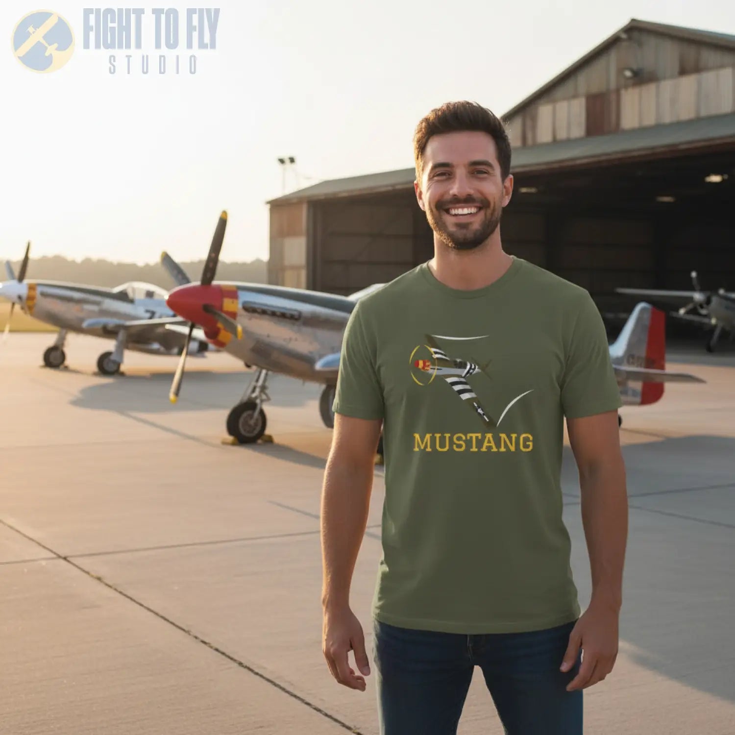 P-51B Mustang Premium T-Shirt - Pilot gifts - WWII warbird t-shirt
