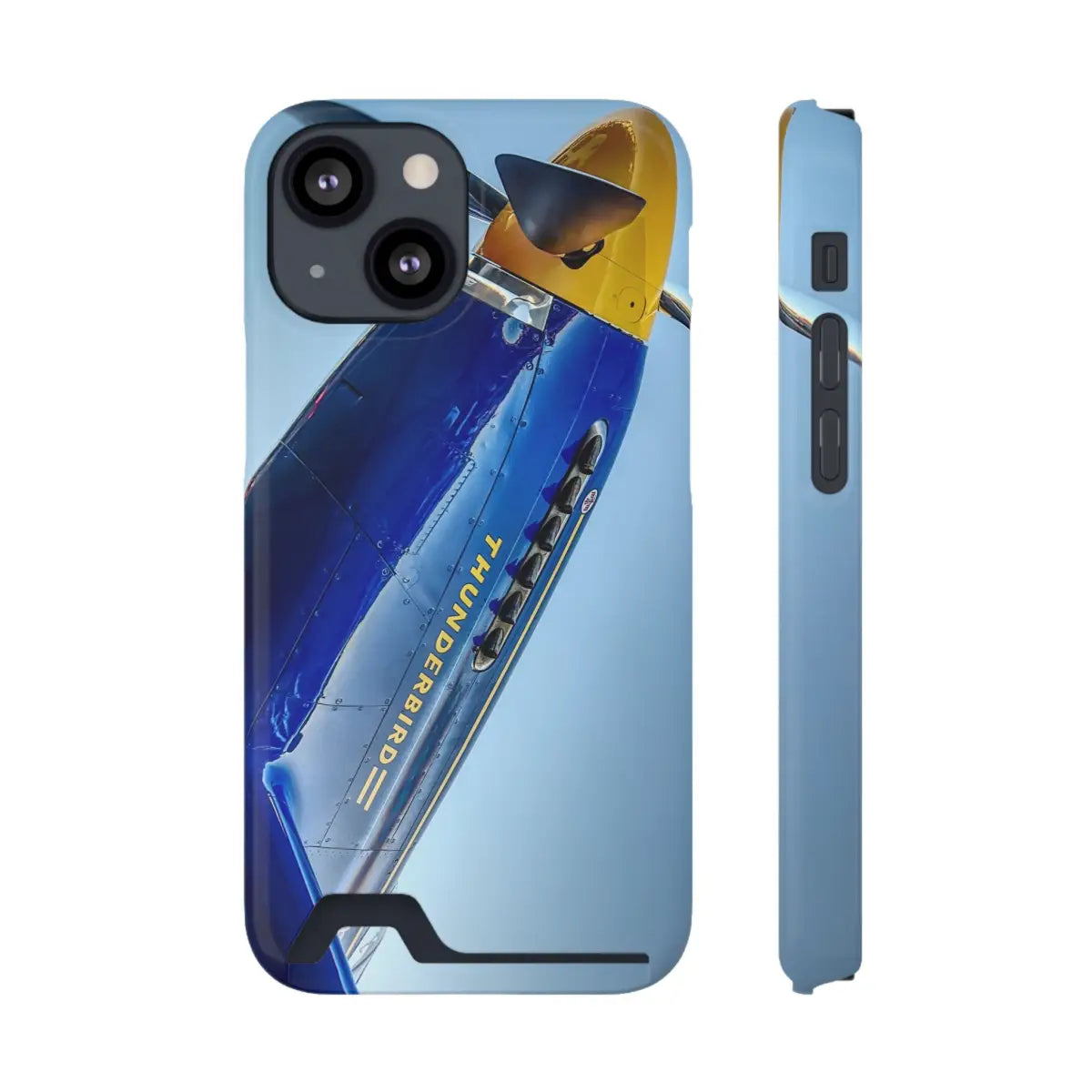 P-51C Mustang - Thunderbird Phone Case with Card Holder - Aviation Inspired Design - Gifts for pilots - apparel
