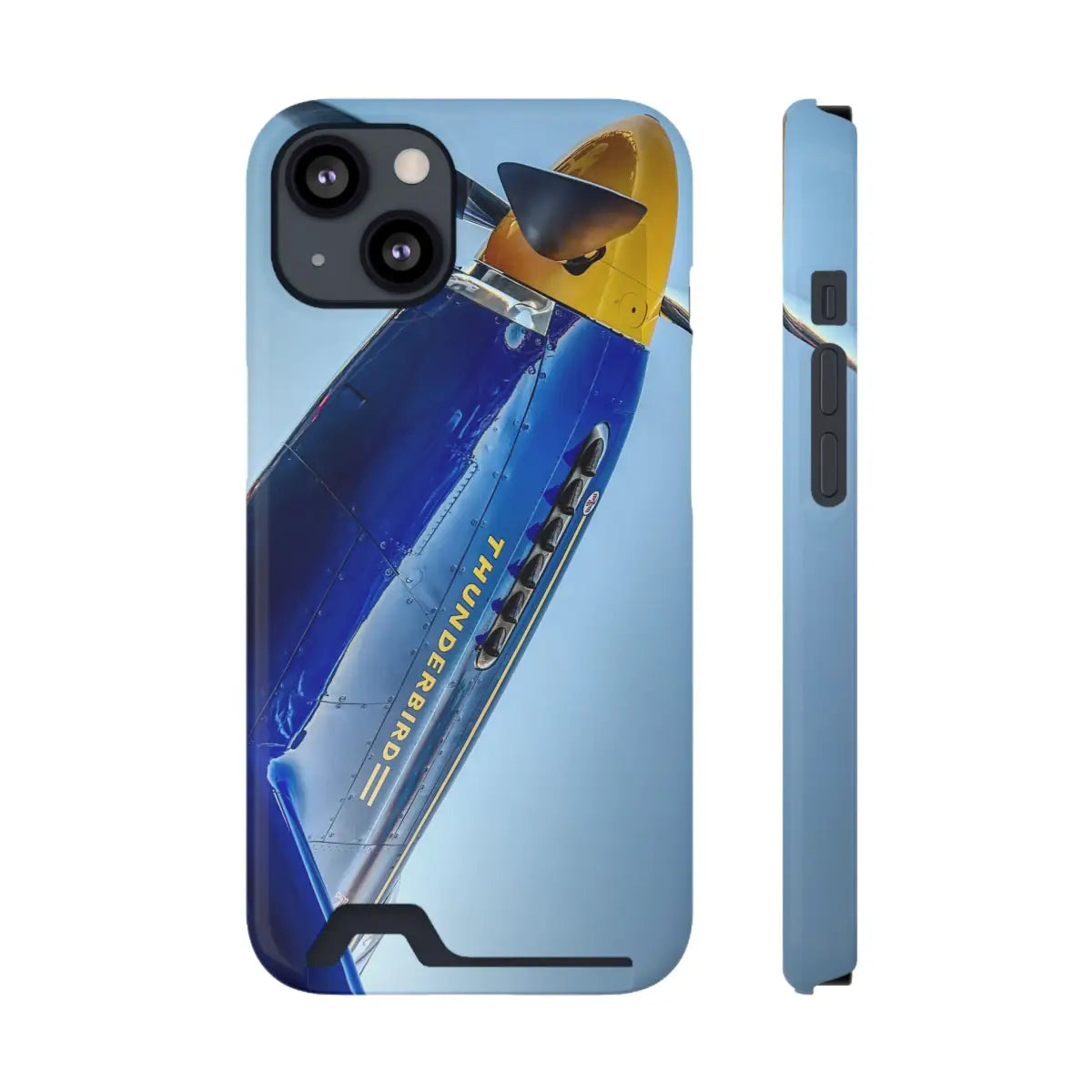 P-51C Mustang - Thunderbird Phone Case with Card Holder - Aviation Inspired Design - Gifts for pilots - apparel