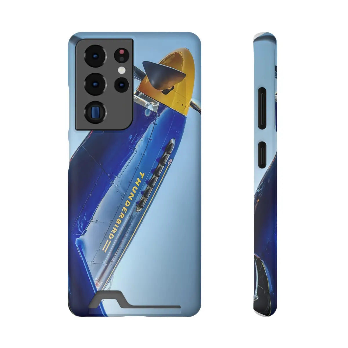 P-51C Mustang - Thunderbird Phone Case with Card Holder - Aviation Inspired Design - Gifts for pilots - apparel