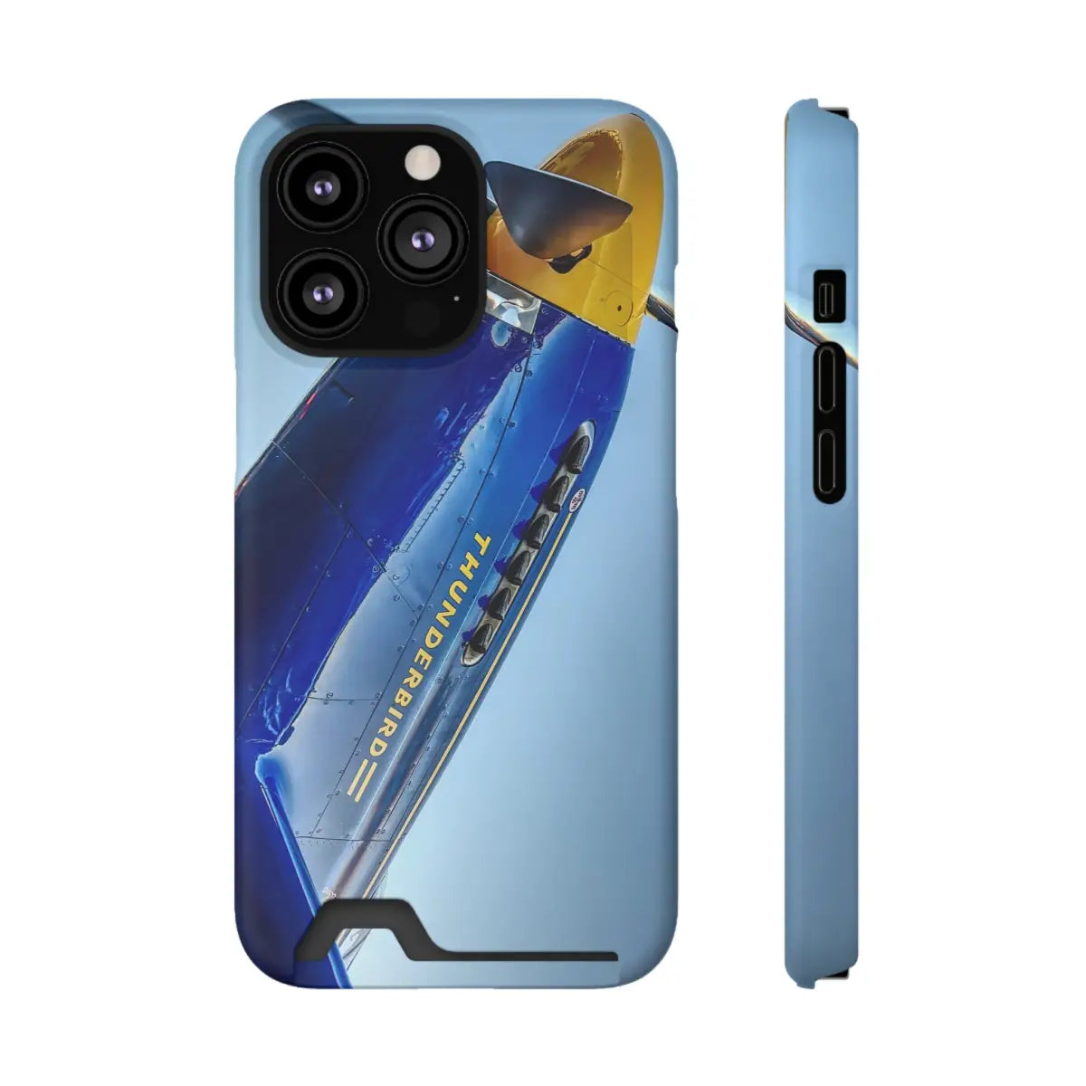 P-51C Mustang - Thunderbird Phone Case with Card Holder - Aviation Inspired Design - Gifts for pilots - apparel