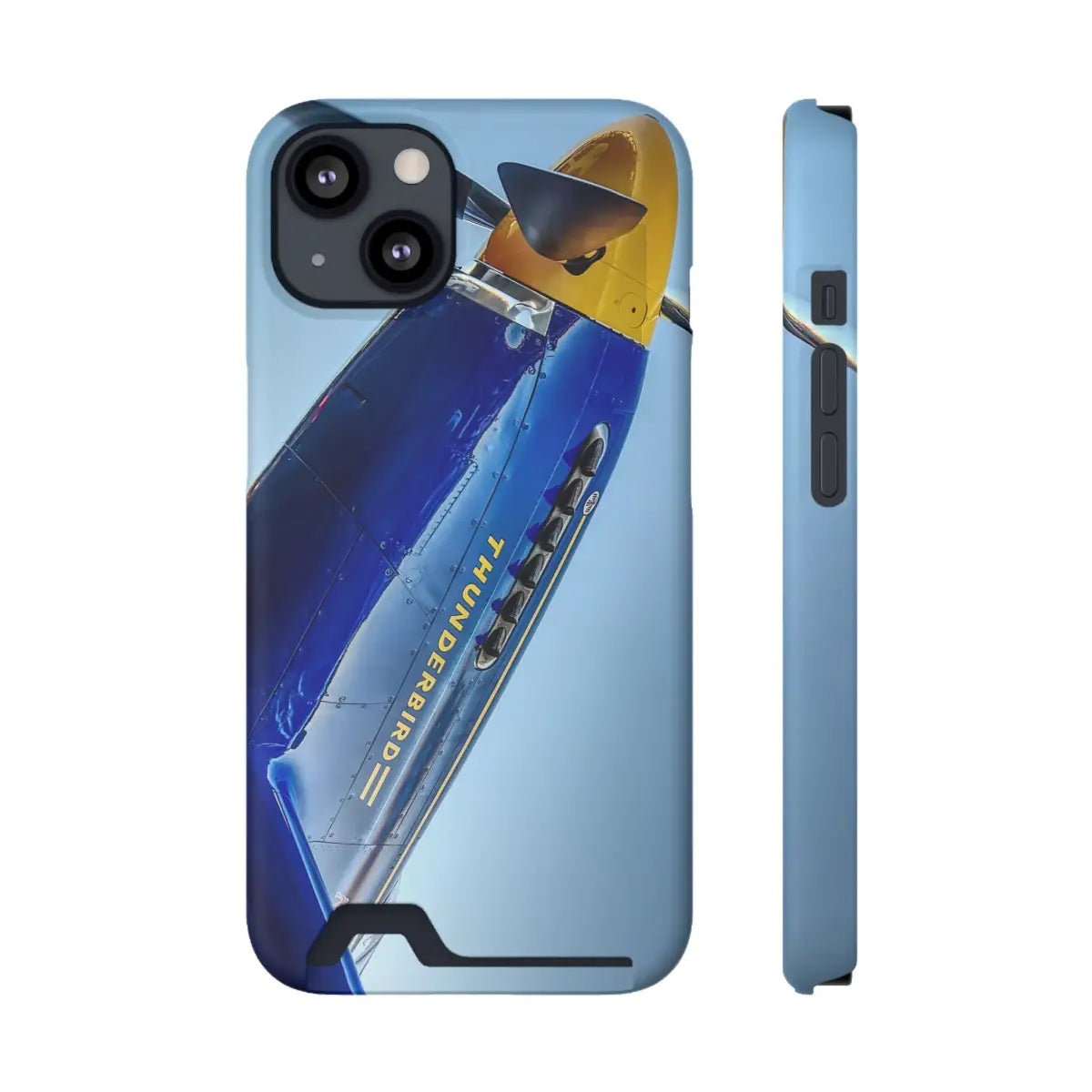P-51C Mustang - Thunderbird Phone Case with Card Holder - Aviation Inspired Design - Gifts for pilots - apparel