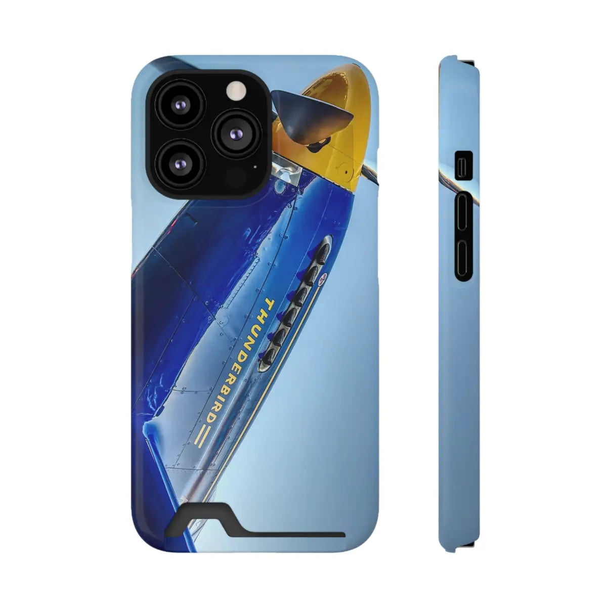 P-51C Mustang - Thunderbird Phone Case with Card Holder - Aviation Inspired Design - Gifts for pilots - apparel