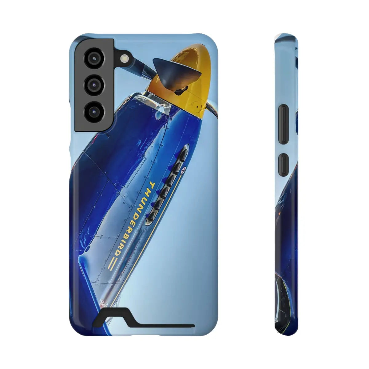 P-51C Mustang - Thunderbird Phone Case with Card Holder - Aviation Inspired Design - Gifts for pilots - apparel