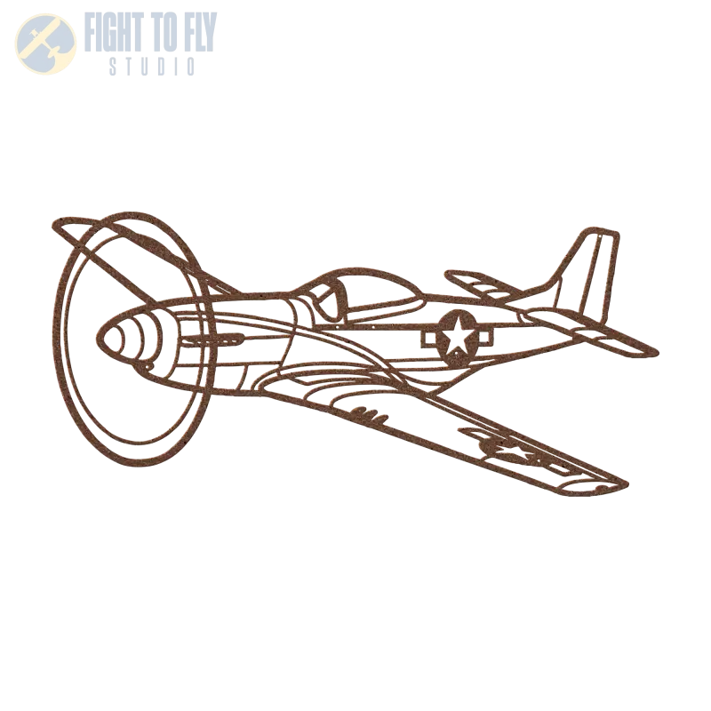 P-51D Flying Die Cut Metal Wall Art - Sign - Pilot gifts - WWII warbird t-shirt