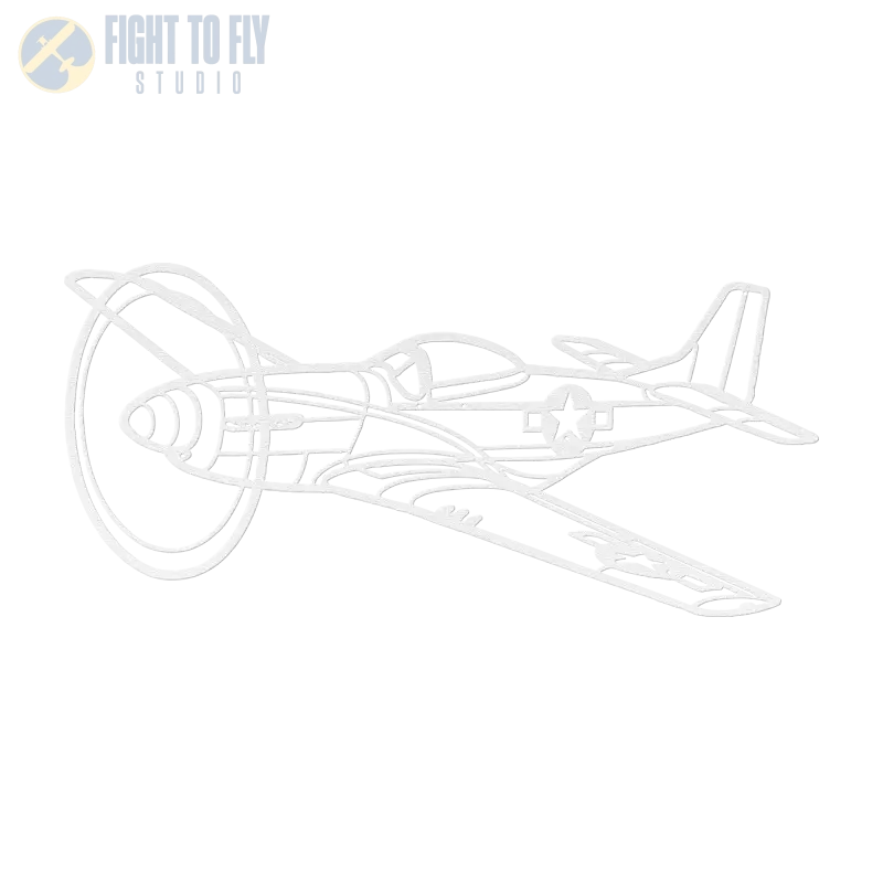 P-51D Flying Die Cut Metal Wall Art - Sign - Pilot gifts - WWII warbird t-shirt