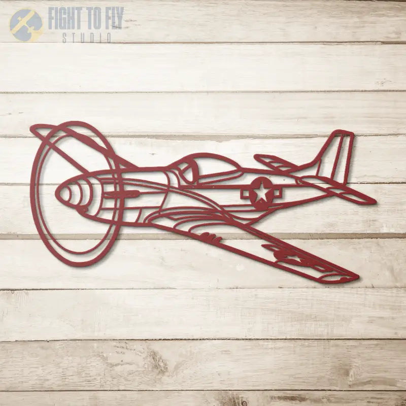 P-51D Flying Die Cut Metal Wall Art - Sign - Pilot gifts - WWII warbird t-shirt