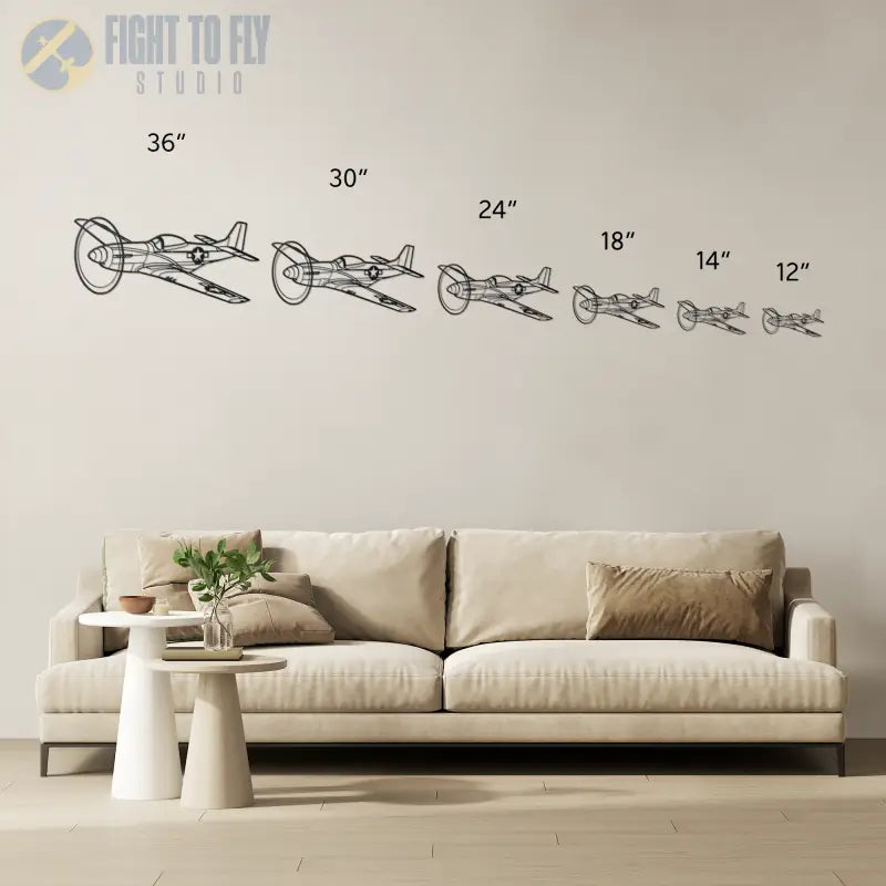 P-51D Flying Die Cut Metal Wall Art - Sign - Pilot gifts - WWII warbird t-shirt
