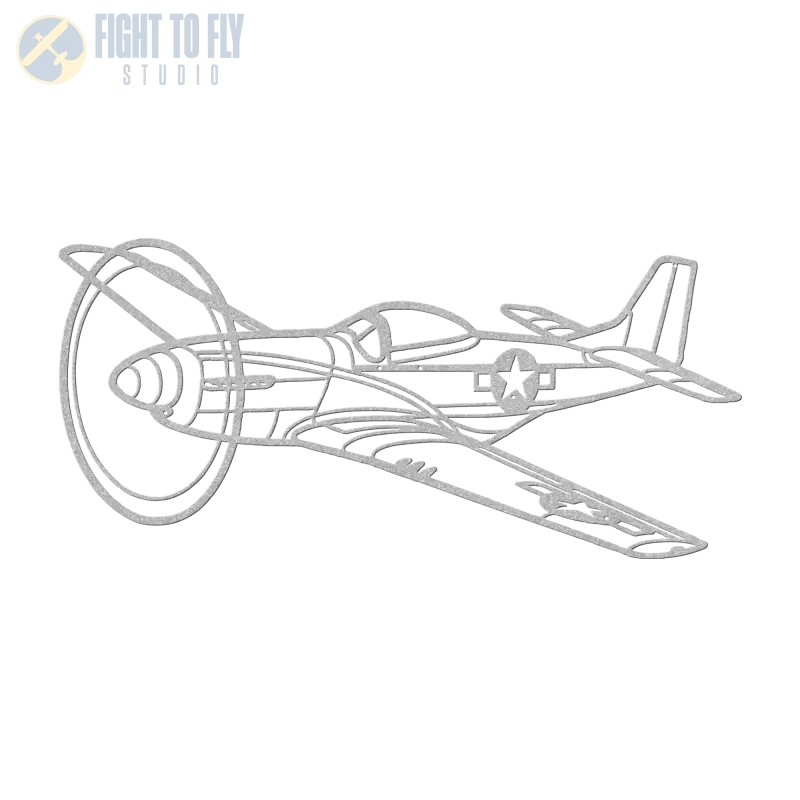 P-51D Flying Die Cut Metal Wall Art - Sign - Pilot gifts - WWII warbird t-shirt