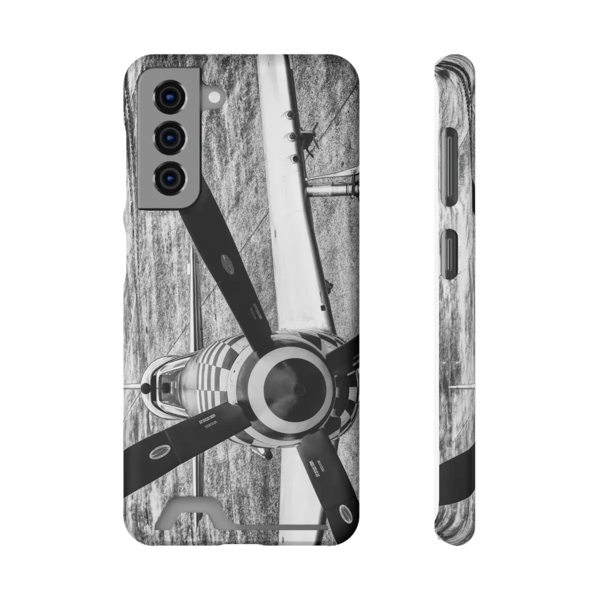P-51D Mustang Aviation-Inspired Phone Case with Card Holder - Vintage Propeller Design - Gifts for pilots - Aviation