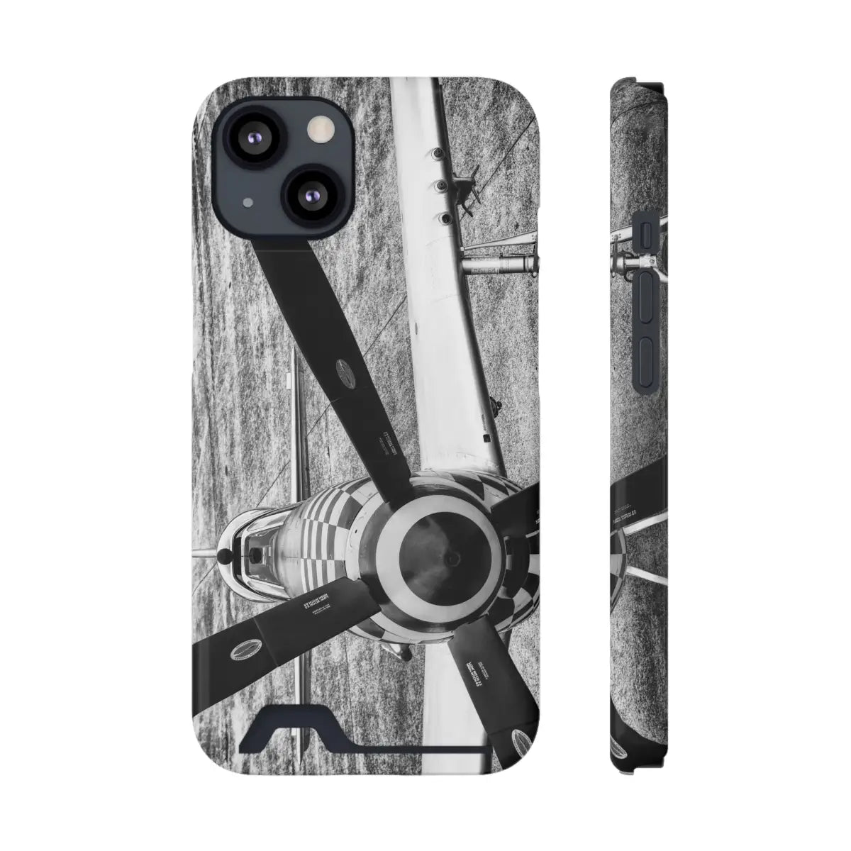 P-51D Mustang Aviation-Inspired Phone Case with Card Holder - Vintage Propeller Design - Gifts for pilots - Aviation