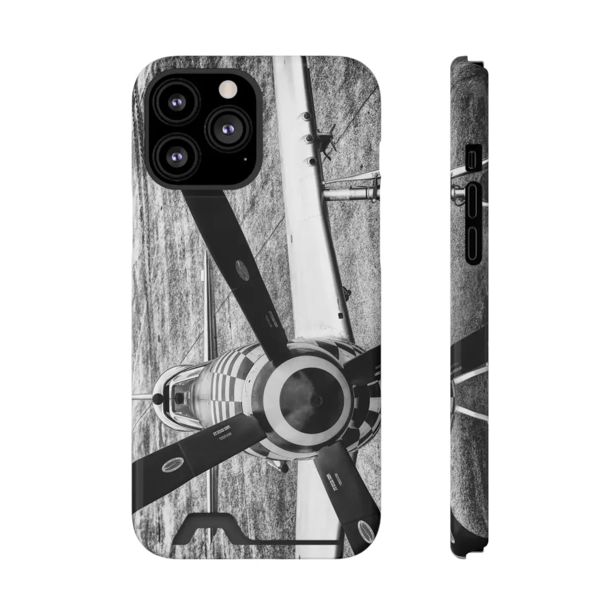 P-51D Mustang Aviation-Inspired Phone Case with Card Holder - Vintage Propeller Design - Gifts for pilots - Aviation
