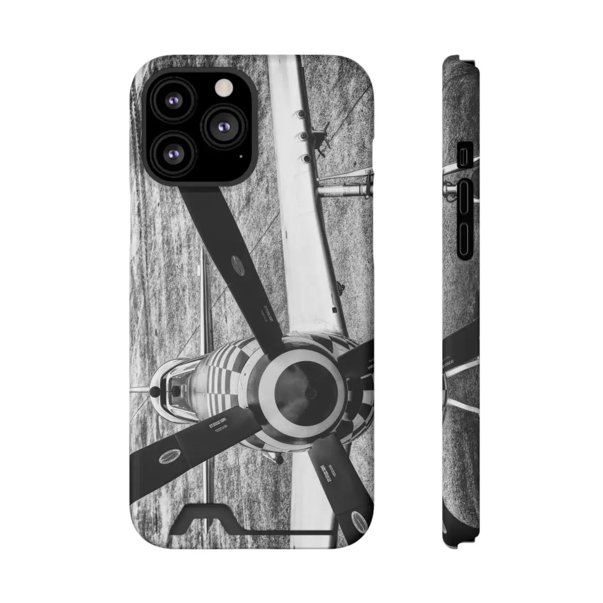 P-51D Mustang Aviation-Inspired Phone Case with Card Holder - Vintage Propeller Design - Gifts for pilots - Aviation
