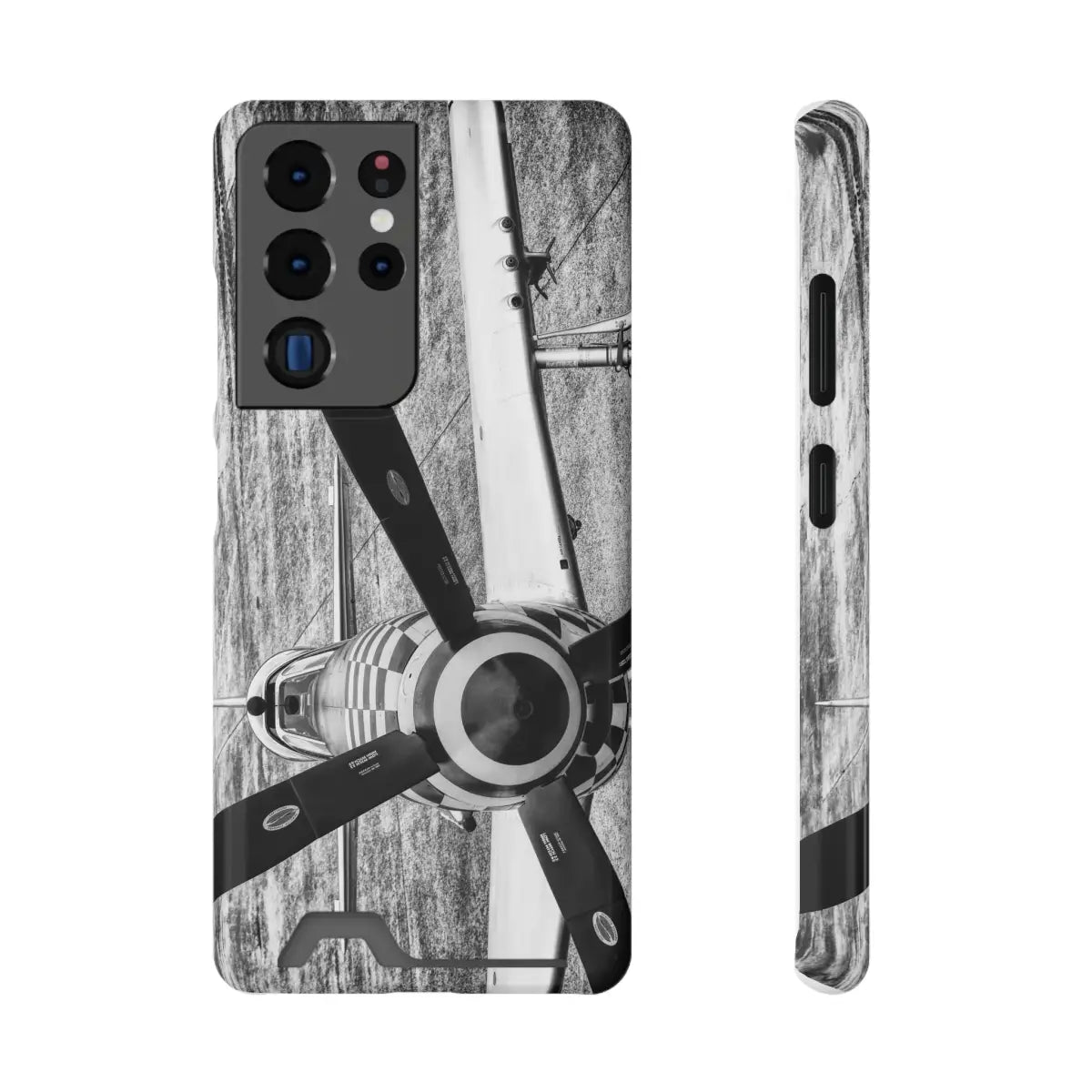 P-51D Mustang Aviation-Inspired Phone Case with Card Holder - Vintage Propeller Design - Gifts for pilots - Aviation