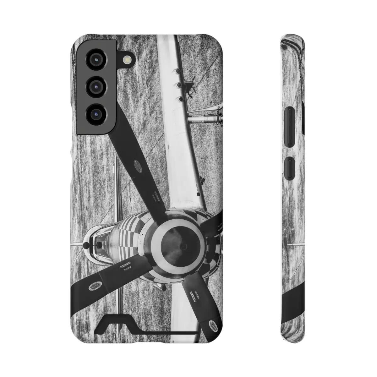 P-51D Mustang Aviation-Inspired Phone Case with Card Holder - Vintage Propeller Design - Gifts for pilots - Aviation