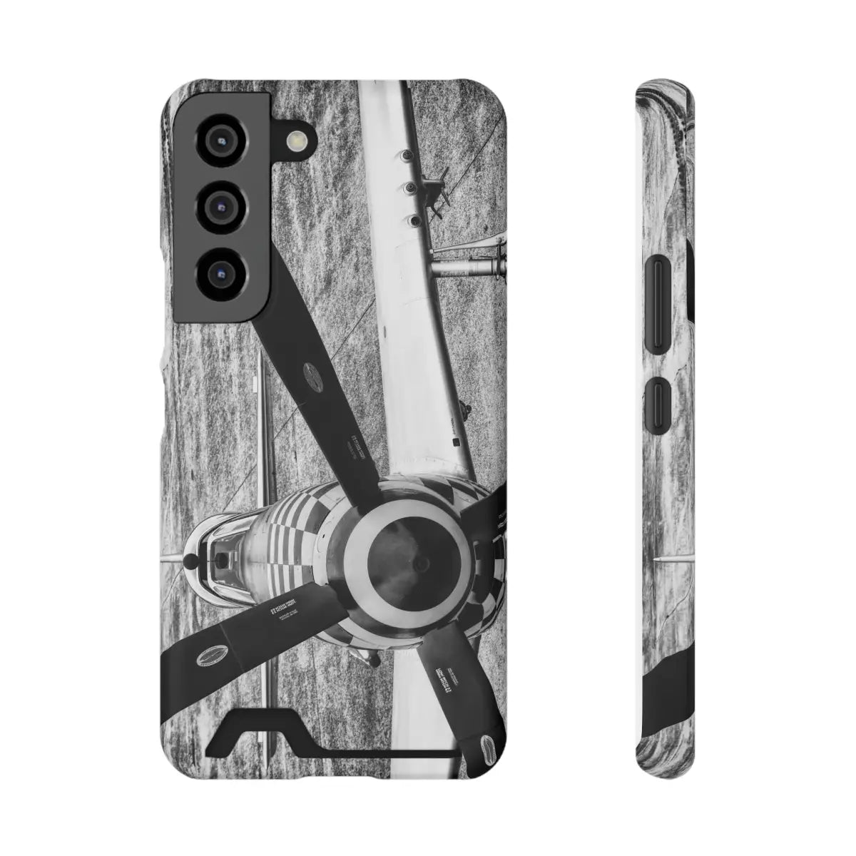 P-51D Mustang Aviation-Inspired Phone Case with Card Holder - Vintage Propeller Design - Gifts for pilots - Aviation