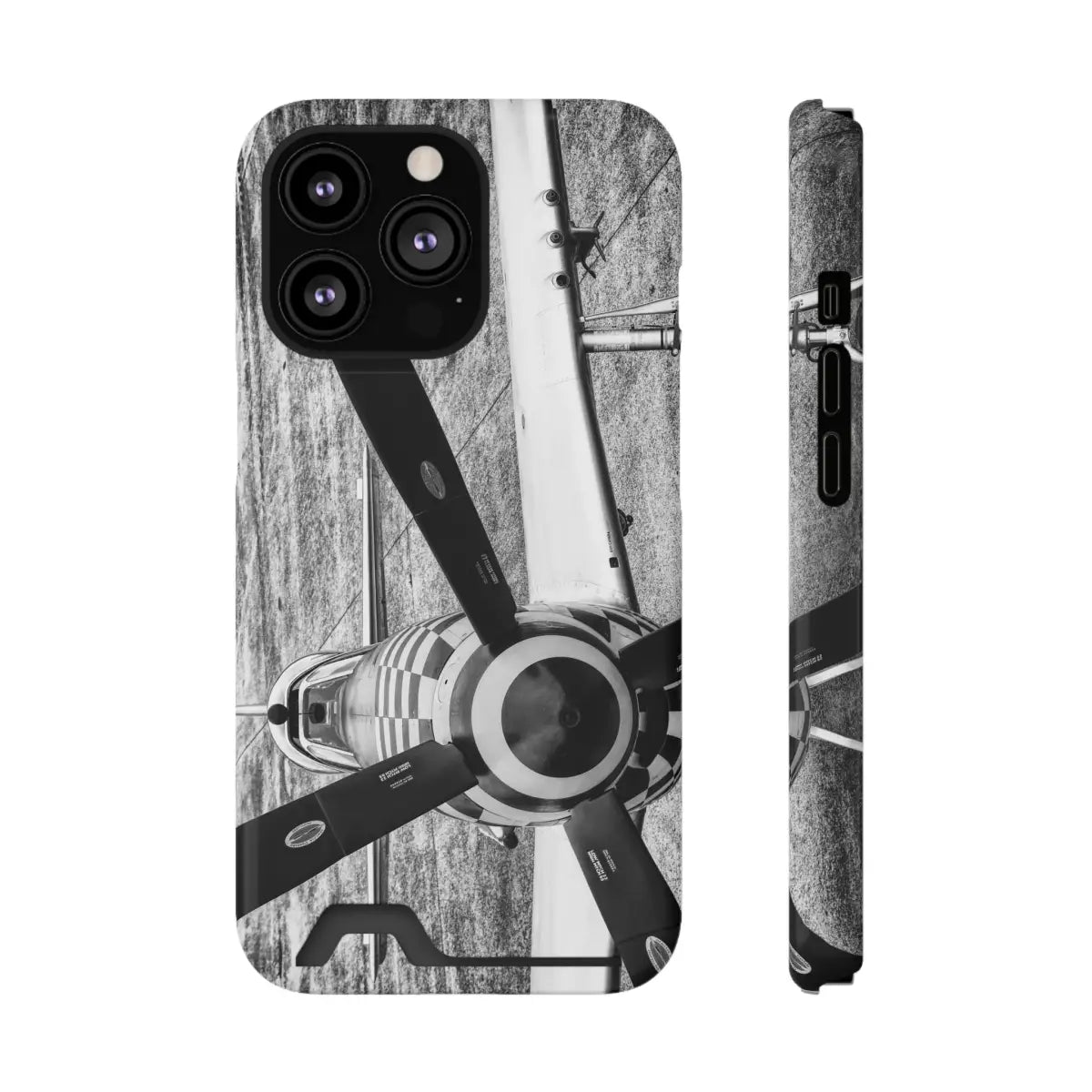 P-51D Mustang Aviation-Inspired Phone Case with Card Holder - Vintage Propeller Design - Gifts for pilots - Aviation