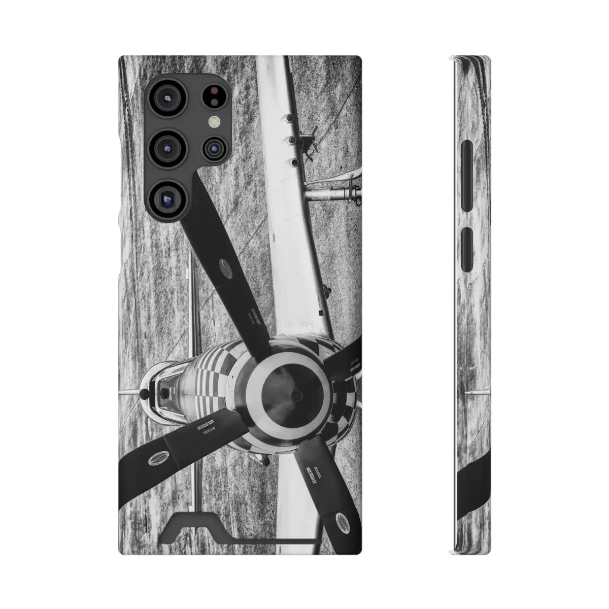 P-51D Mustang Aviation-Inspired Phone Case with Card Holder - Vintage Propeller Design - Gifts for pilots - Aviation