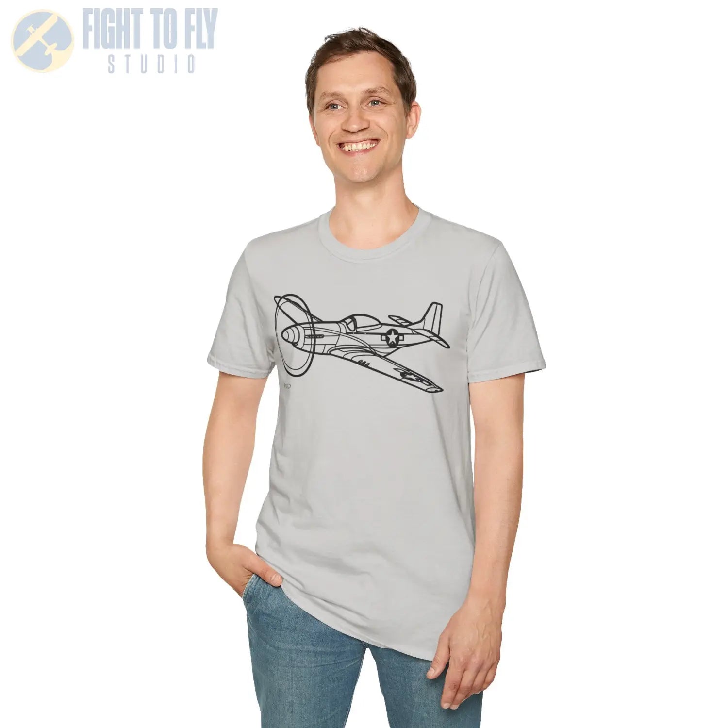 P-51D Mustang Flying T-Shirt - Pilot gifts - WWII warbird t-shirt