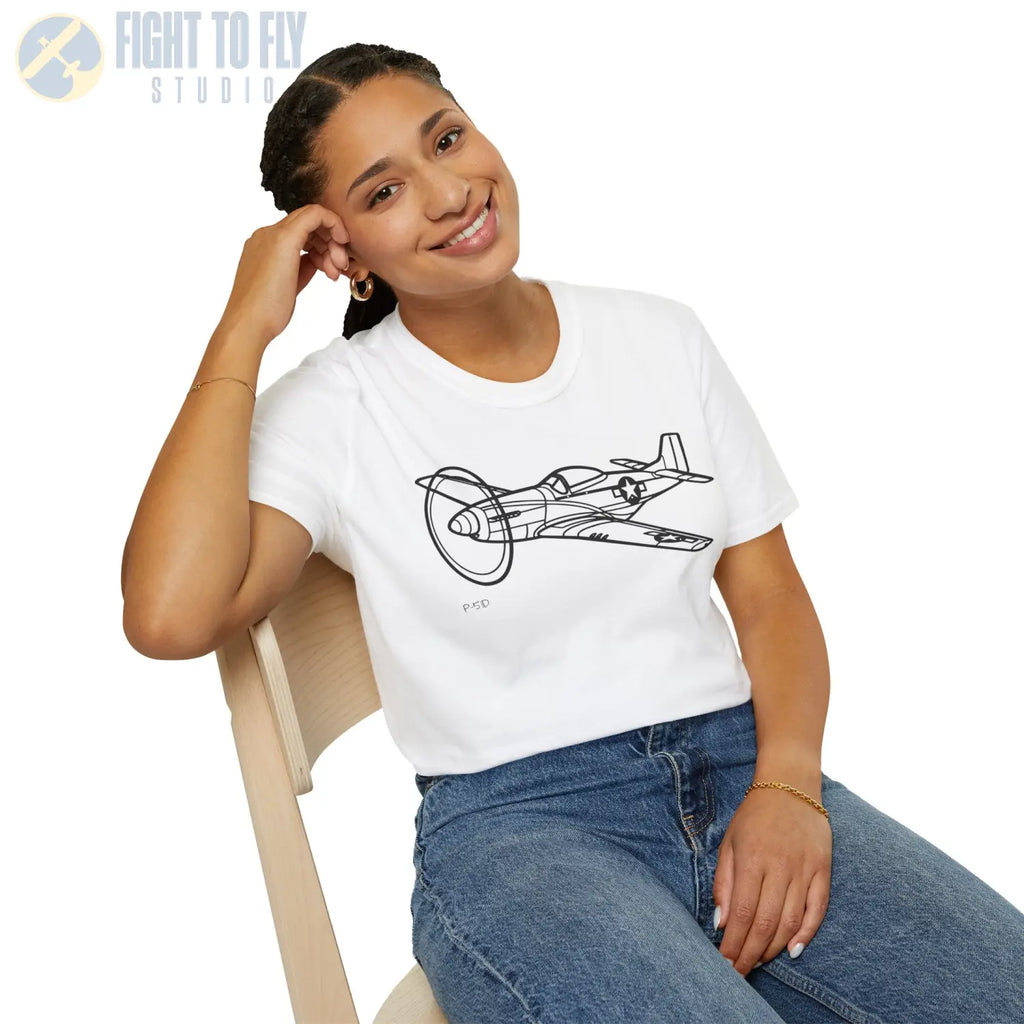 P-51D Mustang Flying T-Shirt - Pilot gifts - WWII warbird t-shirt