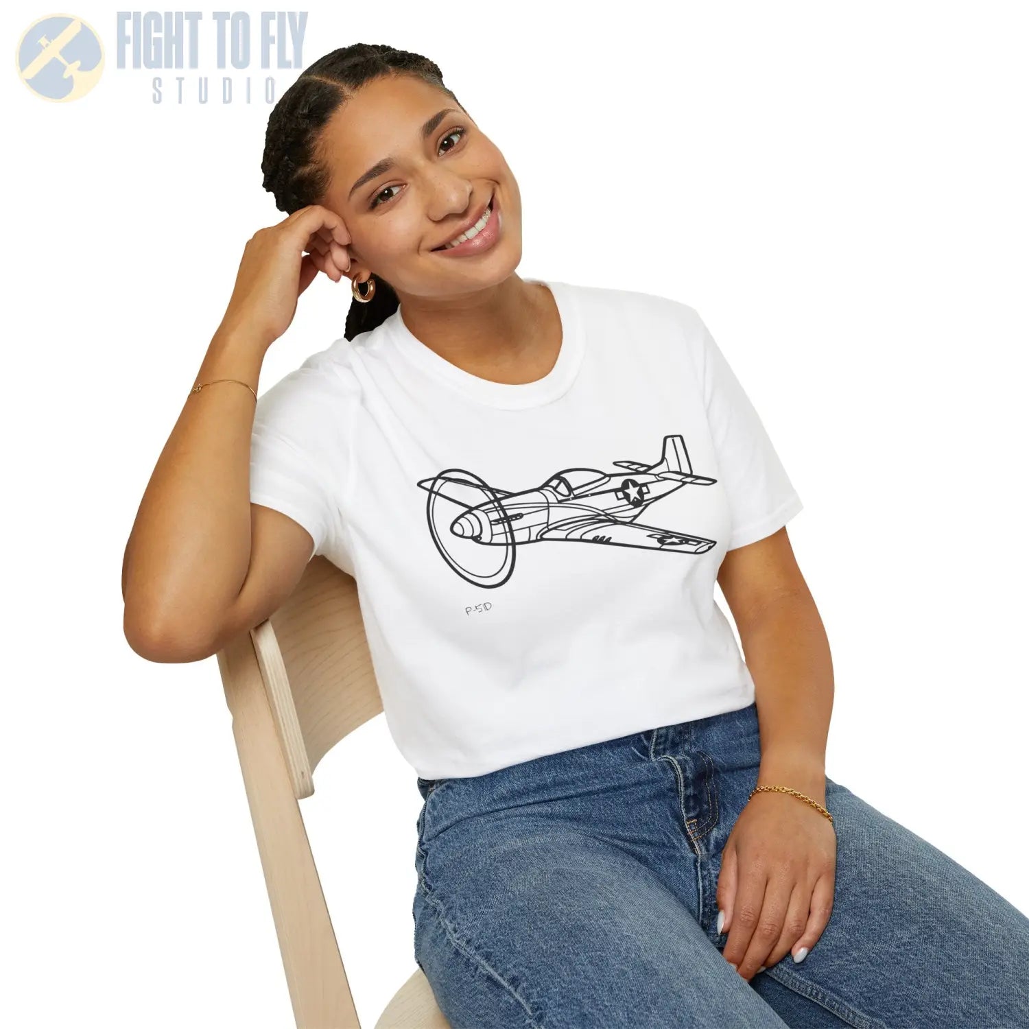 P-51D Mustang Flying T-Shirt - Pilot gifts - WWII warbird t-shirt