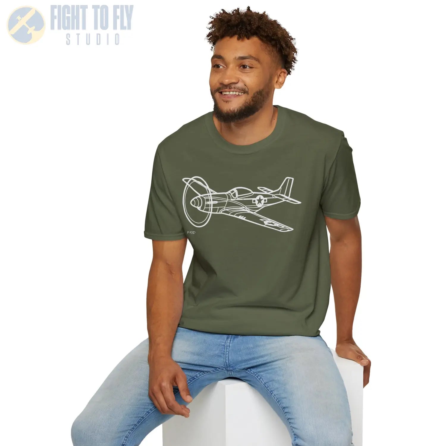 P-51D Mustang Flying T-Shirt - Pilot gifts - WWII warbird t-shirt