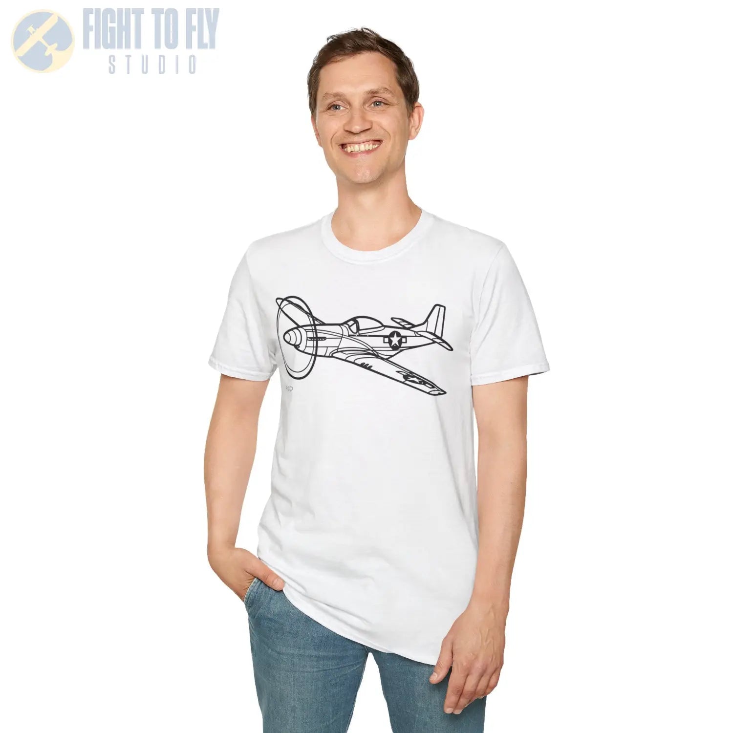 P-51D Mustang Flying T-Shirt - Pilot gifts - WWII warbird t-shirt