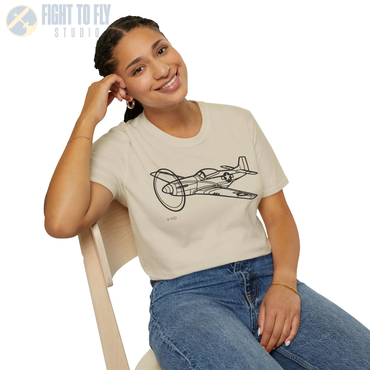 P-51D Mustang Flying T-Shirt - Pilot gifts - WWII warbird t-shirt