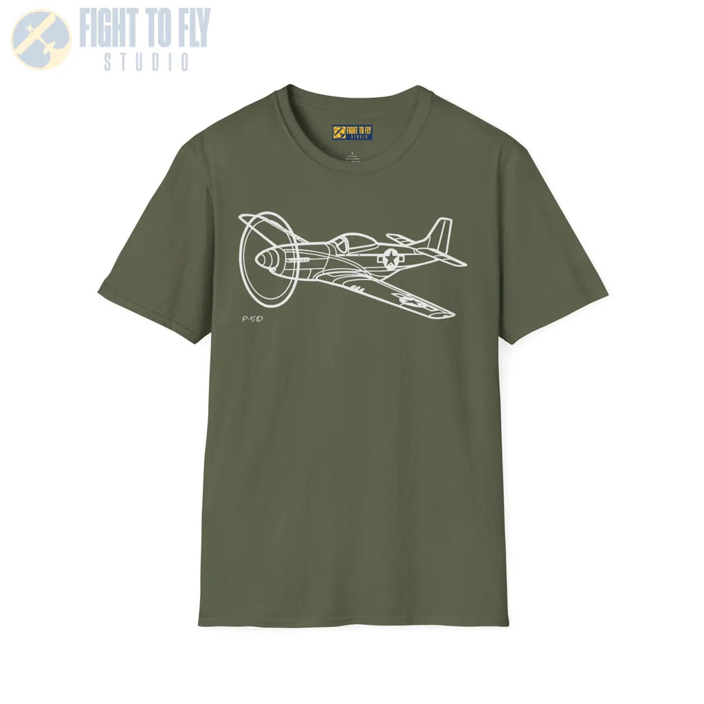 P-51D Mustang Flying T-Shirt - Pilot gifts - WWII warbird t-shirt