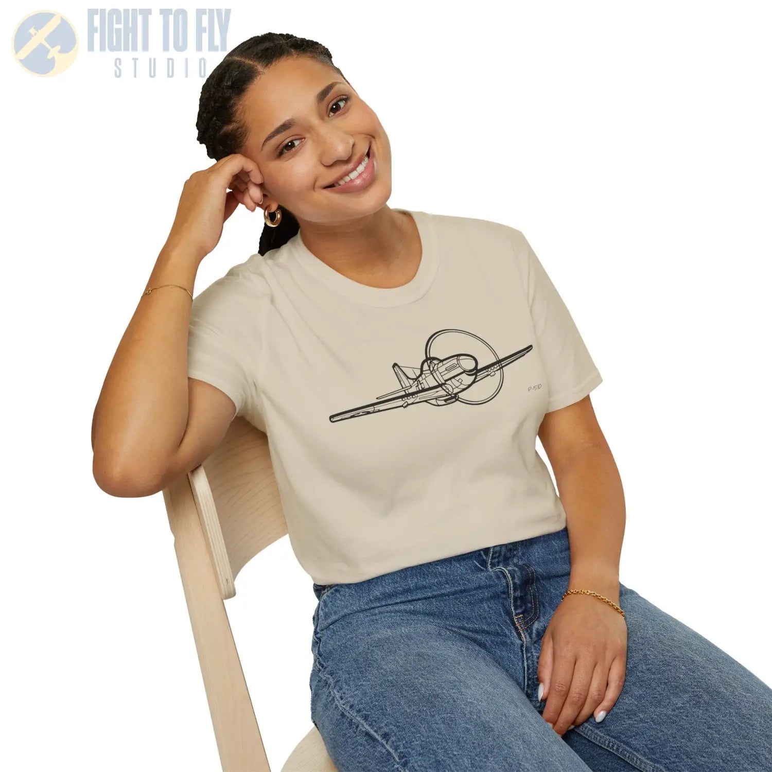 P-51D Mustang Flying T-Shirt - Pilot gifts - WWII warbird t-shirt