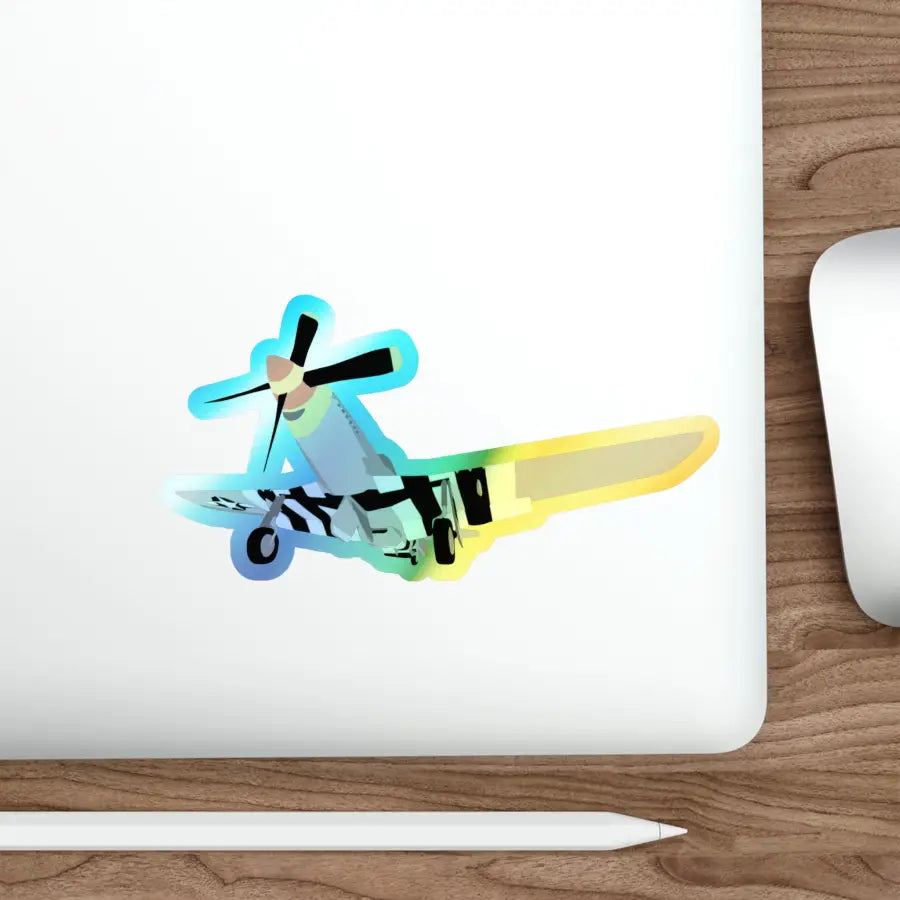 P-51D Mustang Holographic Die-Cut Airplane Sticker - Paper products - Pilot gifts - WWII warbird t-shirt