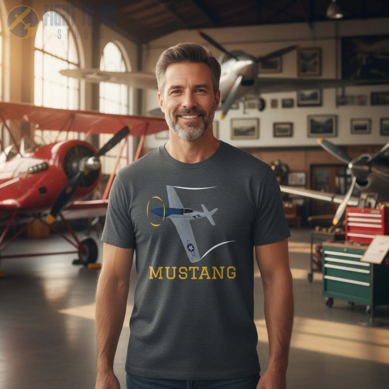 P-51D Mustang Premium T-Shirt - Pilot gifts - WWII warbird t-shirt
