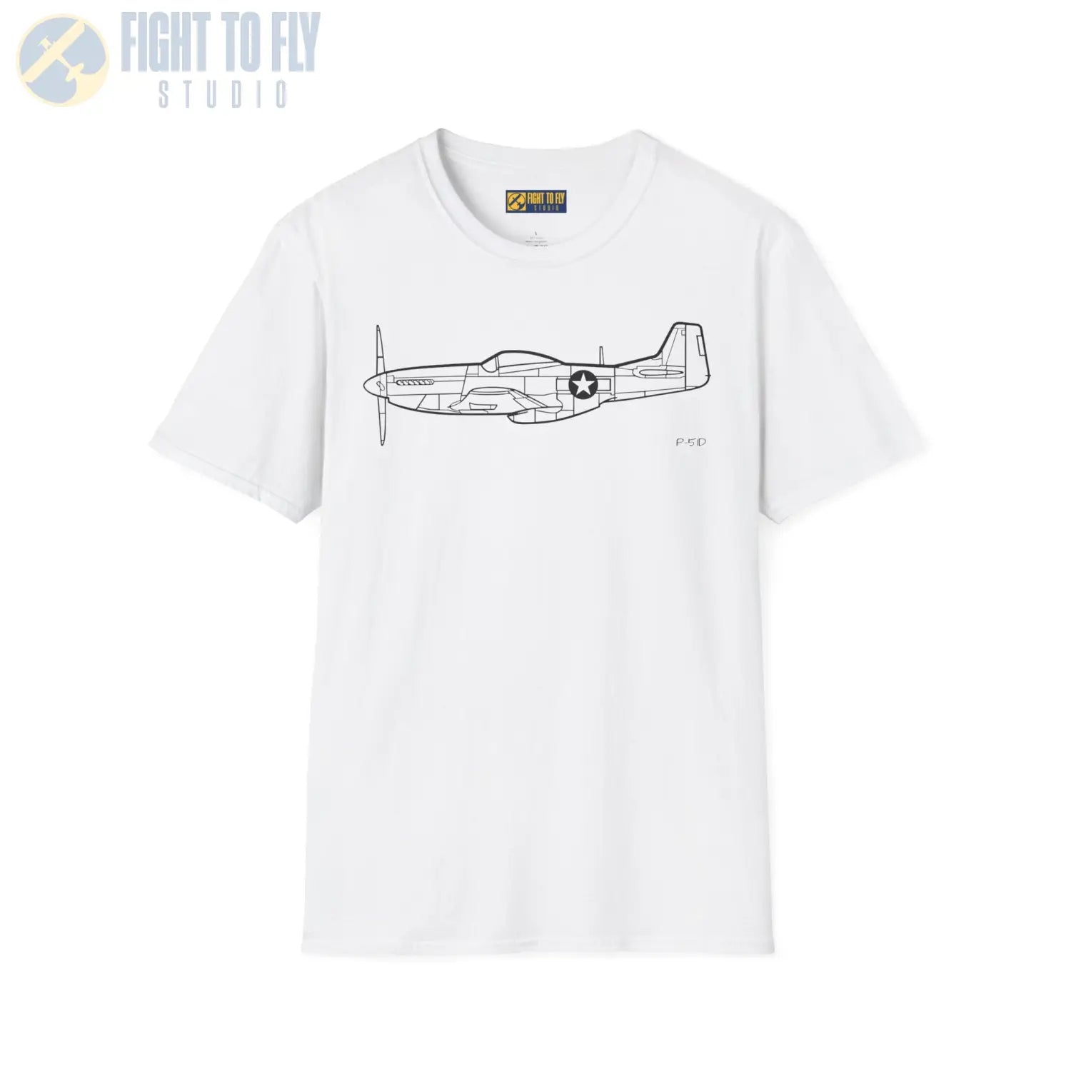 P-51D Mustang Side T-Shirt - Pilot gifts - WWII warbird t-shirt