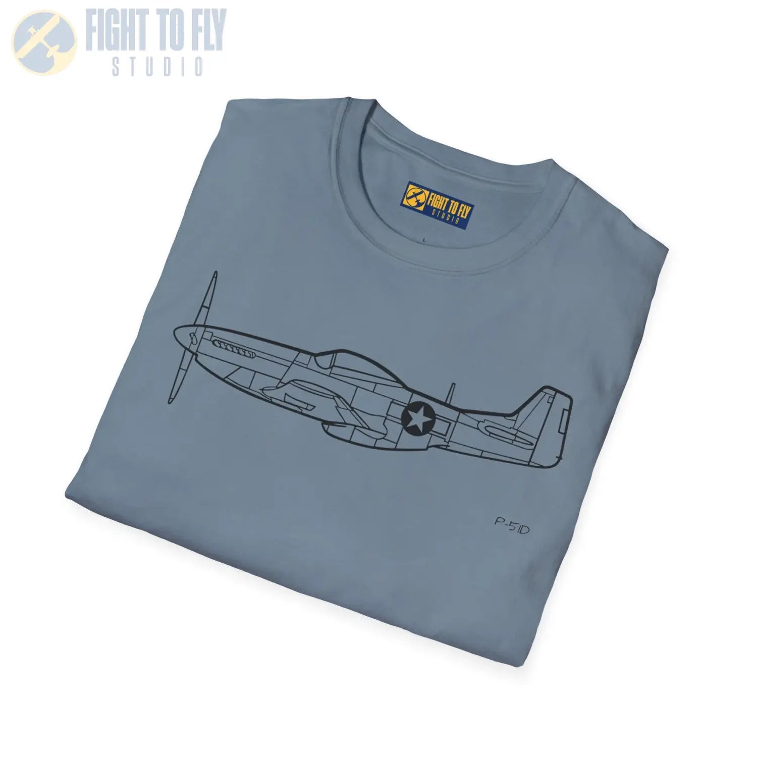 P-51D Mustang Side T-Shirt - Pilot gifts - WWII warbird t-shirt