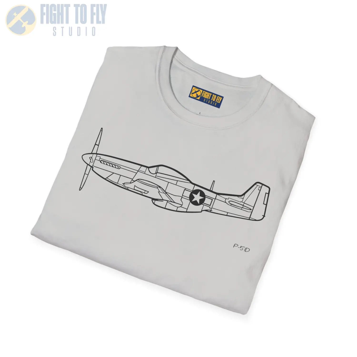 P-51D Mustang Side T-Shirt - Pilot gifts - WWII warbird t-shirt