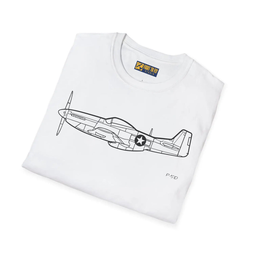P-51D Mustang Side T-Shirt - Pilot gifts - WWII warbird t-shirt