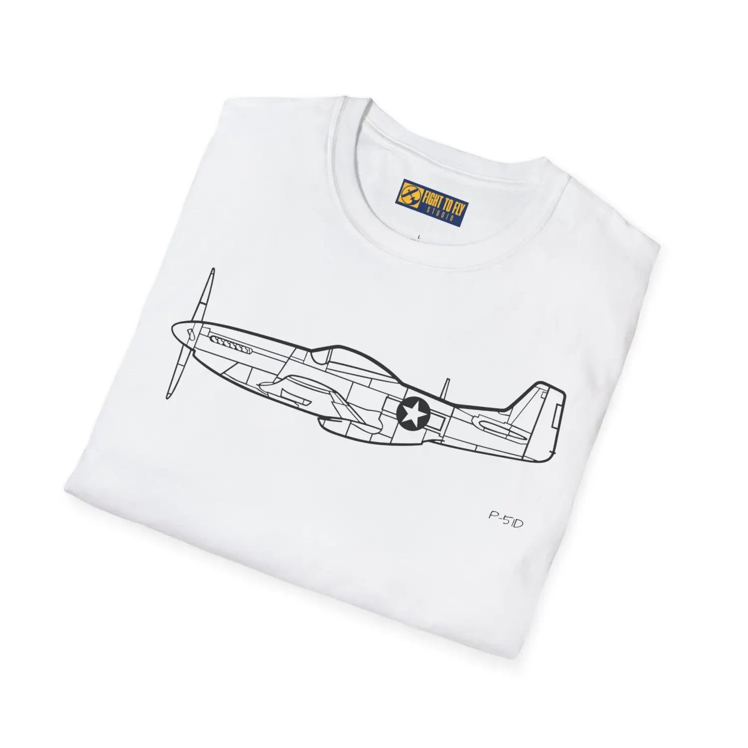 P-51D Mustang Side T-Shirt - Pilot gifts - WWII warbird t-shirt
