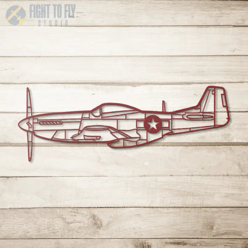 P-51D Side Die Cut Metal Wall Art - Sign - Pilot gifts - WWII warbird t-shirt