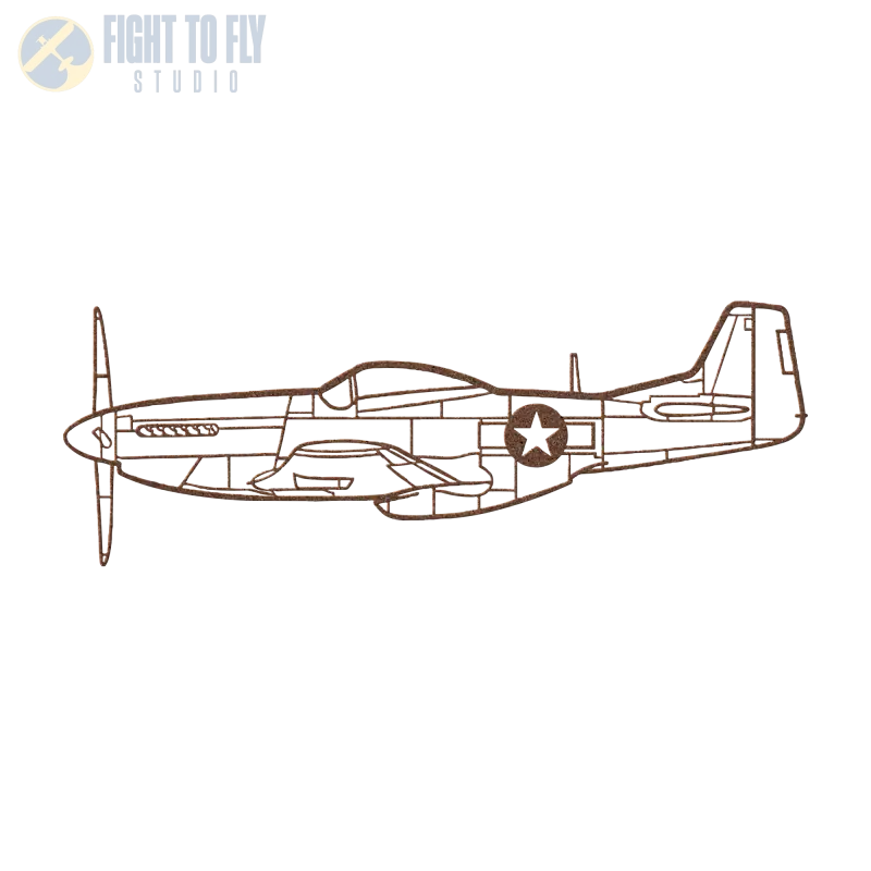 P-51D Side Die Cut Metal Wall Art - Sign - Pilot gifts - WWII warbird t-shirt